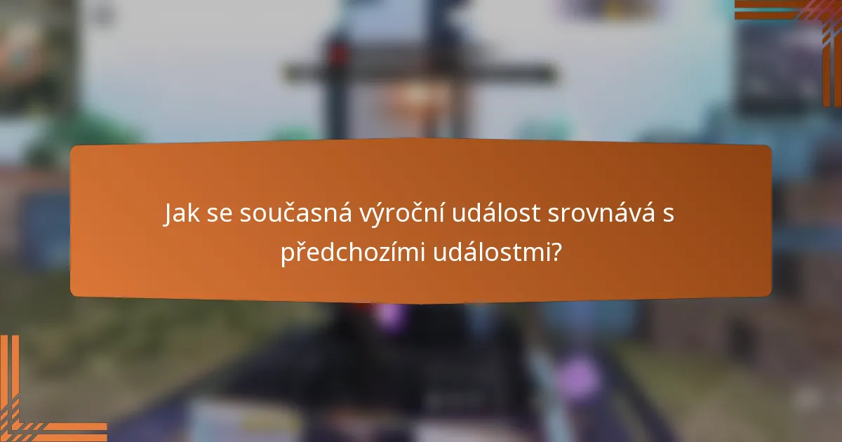 Jak se současná výroční událost srovnává s předchozími událostmi?