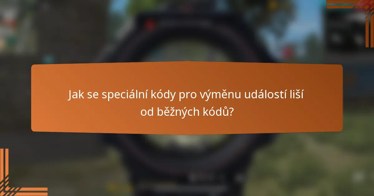 Jak se speciální kódy pro výměnu událostí liší od běžných kódů?