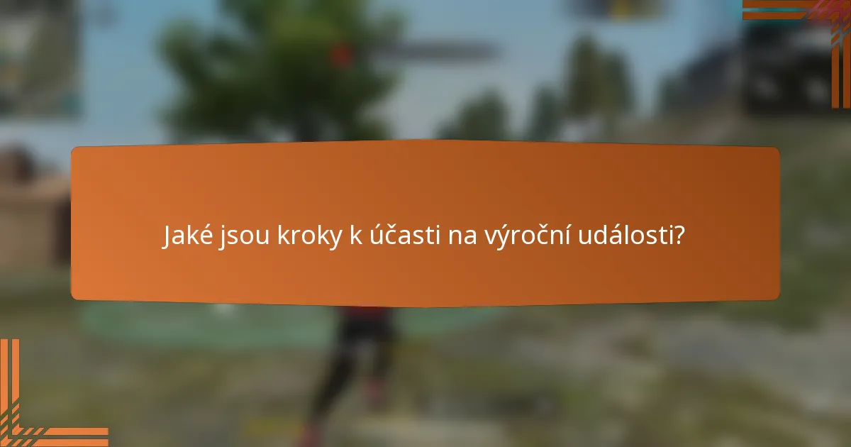 Jaké jsou kroky k účasti na výroční události?